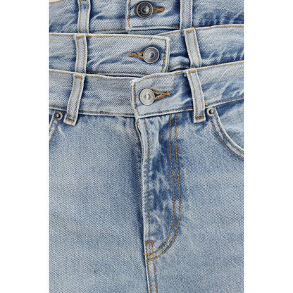Fiorucci Blue Cotton Flared Jeans