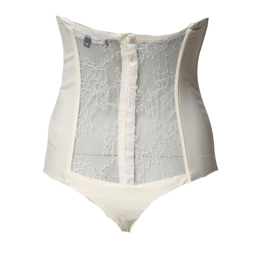 Elisabetta Franchi Off White Strapless One Piece Swimsuit Swimwear