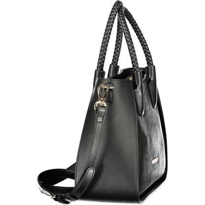 Mario Valentino Nero Poliuretano Women's Bag with Adjustable Shoulder Strap