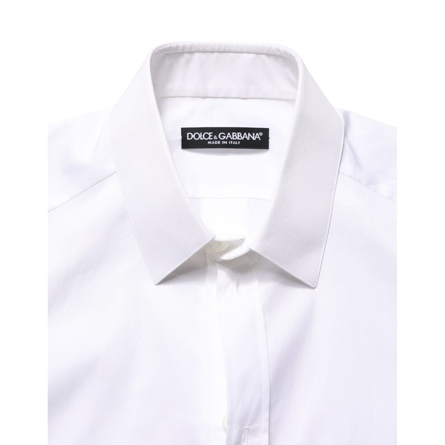 Dolce & Gabbana White Cotton Short Sleeves Button Down Shirt