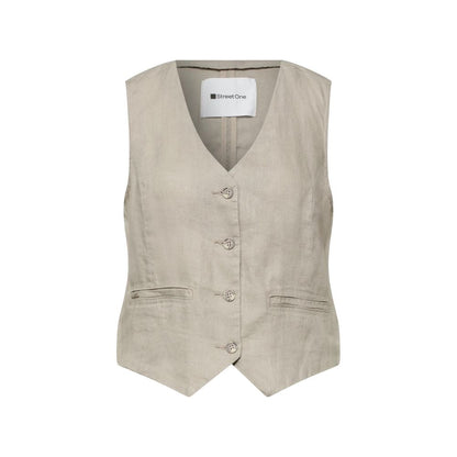 Street One Beige Linen Waistcoat