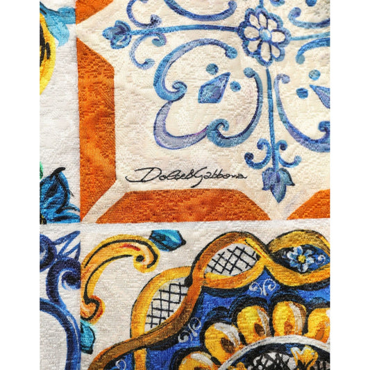 Dolce & Gabbana Multicolor Majolica Print Cotton Mini Dress