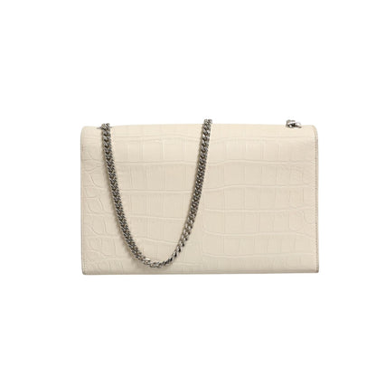 Saint Laurent Kate Tassel Small Croc-Embossed Leather