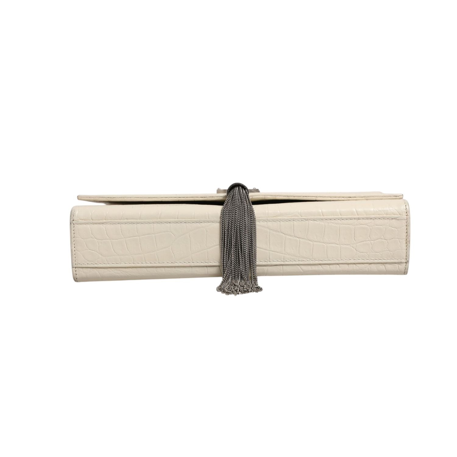 Saint Laurent Kate Tassel Small Croc-Embossed Leather