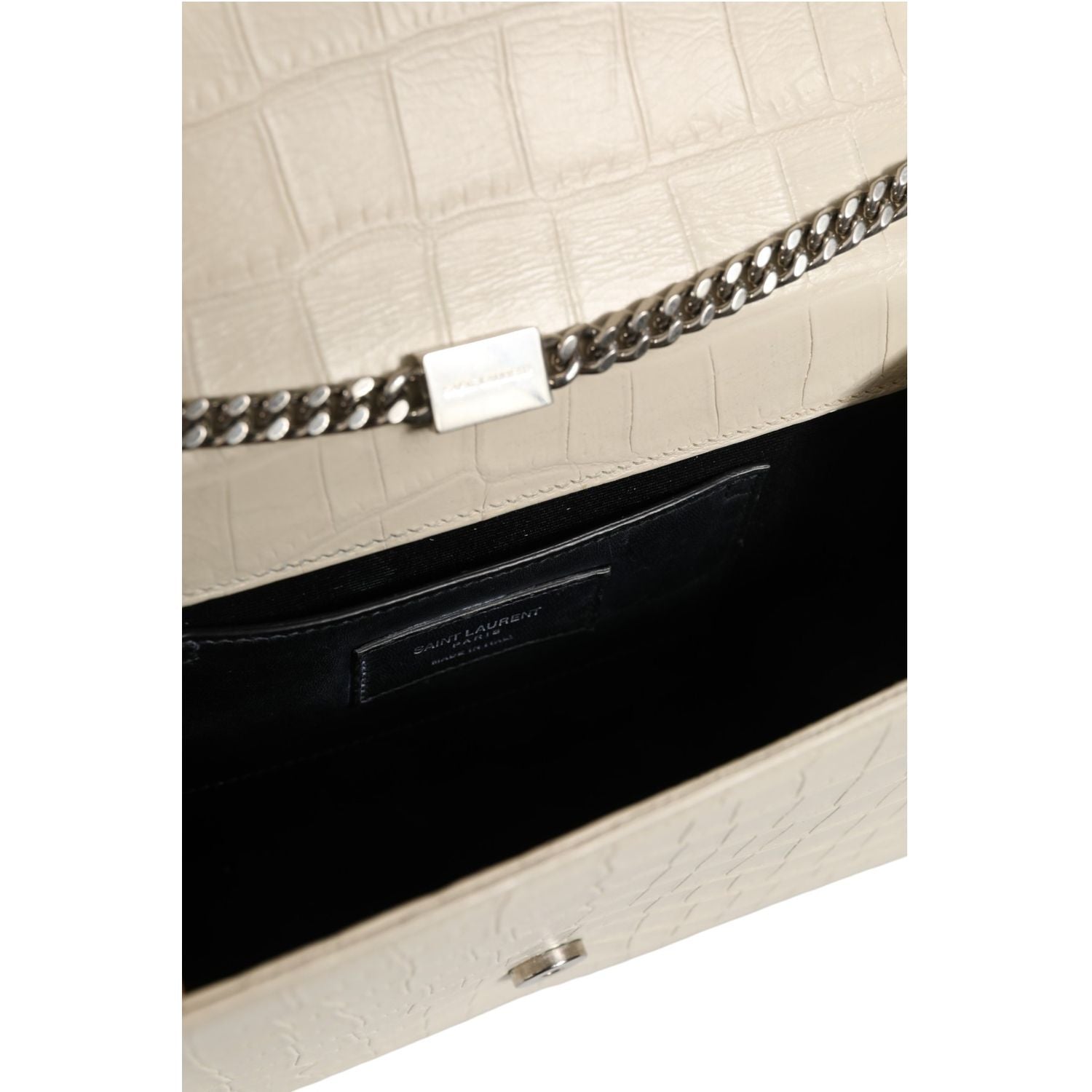 Saint Laurent Kate Tassel Small Croc-Embossed Leather