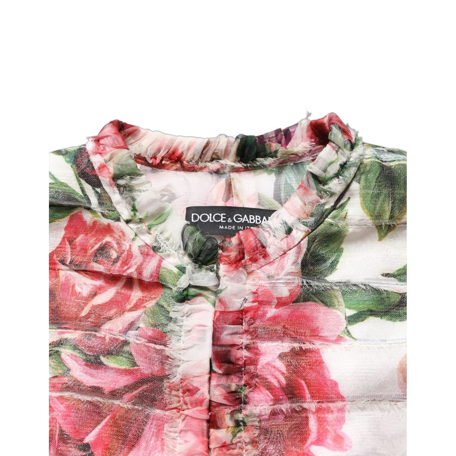 Dolce & Gabbana Multicolor Peony Print Polyester Coat Jacket