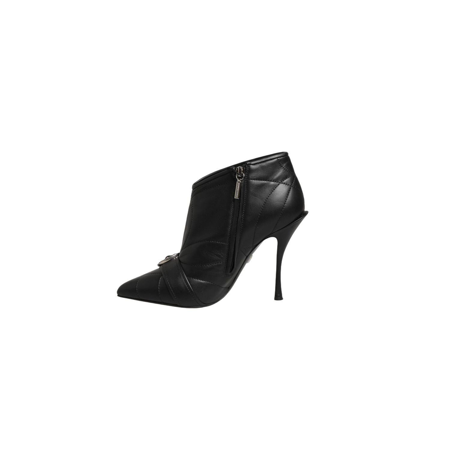 Dolce & Gabbana Black Devotion Quilted Buckled Boots Shoes