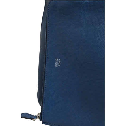Fendi Leather Navy Blue Shopping Tote
