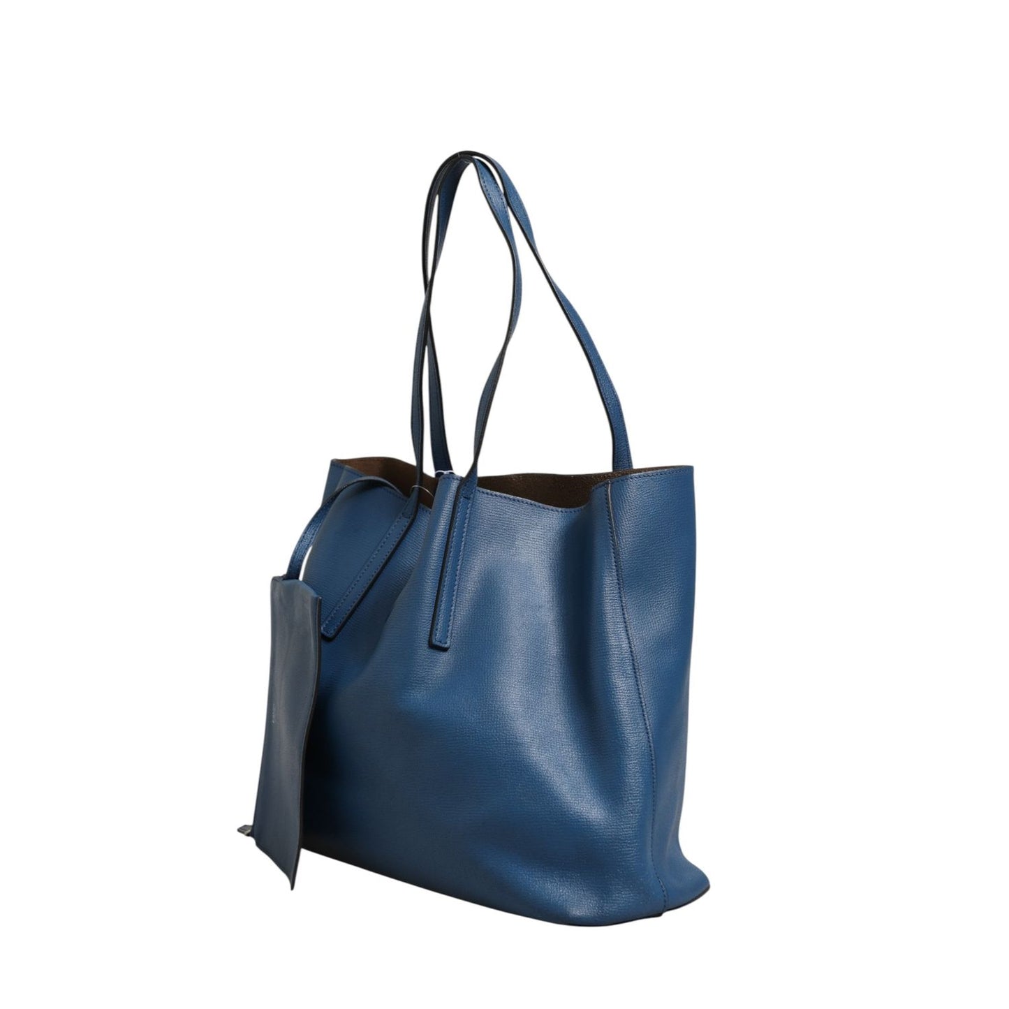 Fendi Leather Navy Blue Shopping Tote