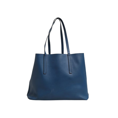 Fendi Leather Navy Blue Shopping Tote