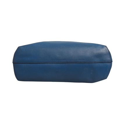 Fendi Leather Navy Blue Shopping Tote