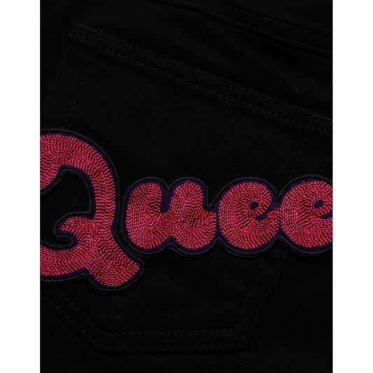Dolce & Gabbana Black Queen Embroidery PRETTY Denim Jeans