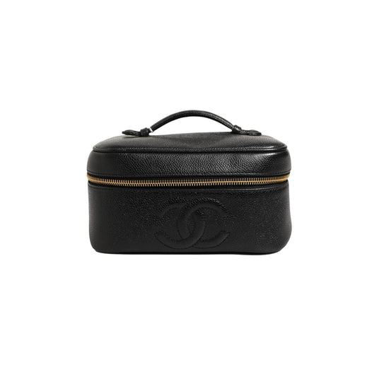 Chanel Black and gold makeup bag
