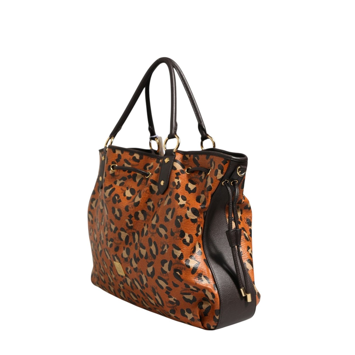 MCM Visetos Leopard Aren Medium Shopper Tote