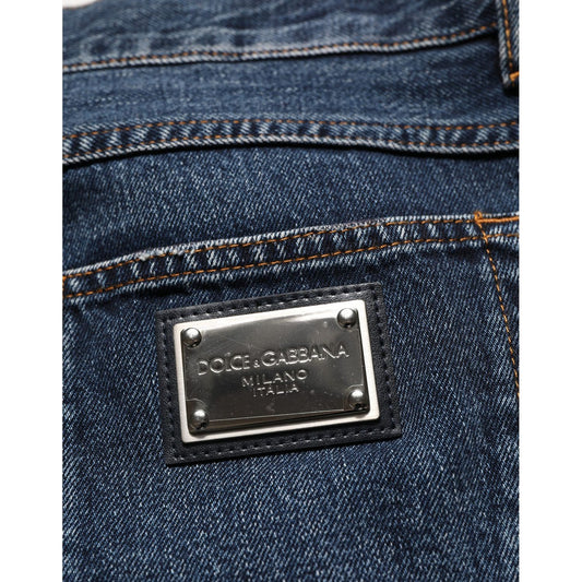 Dolce & Gabbana Dark Blue Washed MidWaist Straight Denim Jeans