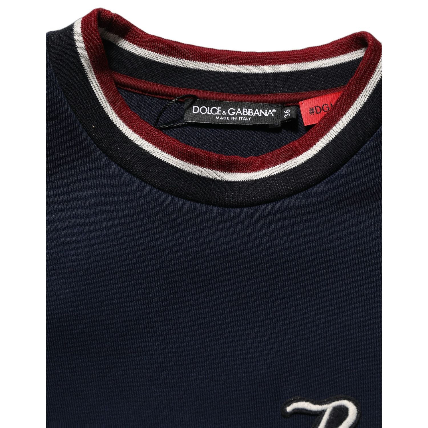 Dolce & Gabbana Blue Red Paneled 'Royals' Patch Sweatshirt Sweater