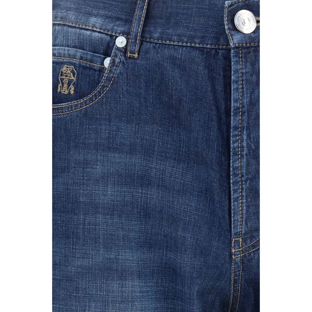 Brunello Cucinelli Blue Cotton Jeans Denim