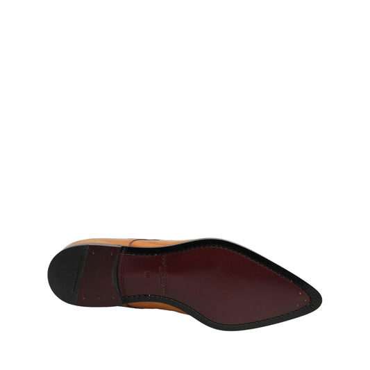 Dolce & Gabbana Brown Leather Lace Up Men Derby Dress Shoes