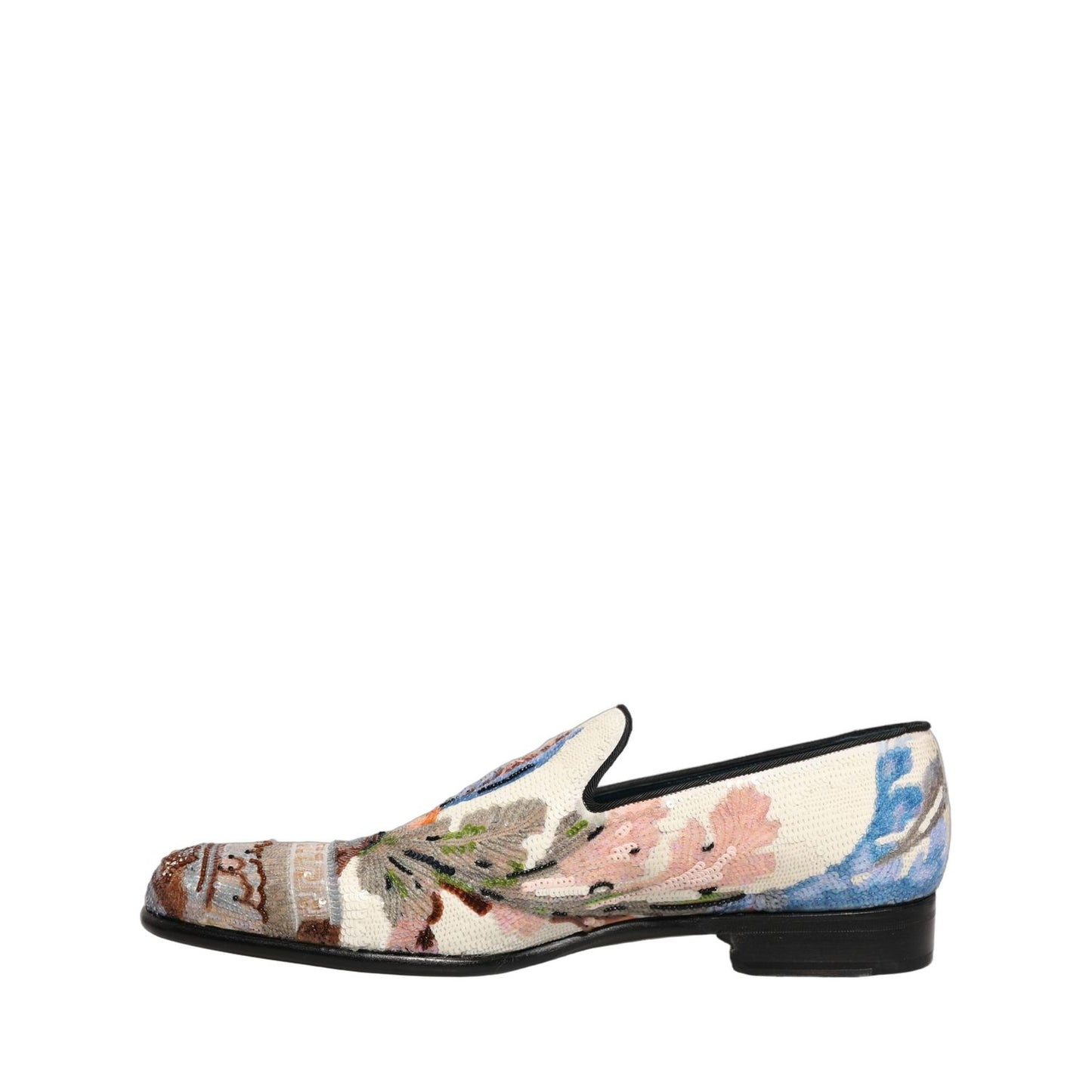 Dolce & Gabbana Multicolor Sequin Embroidered Loafers Shoes