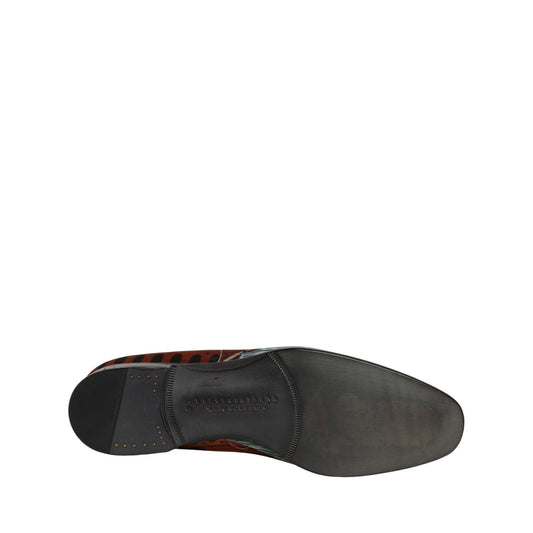 Dolce & Gabbana Multicolor Lion Print Slip On Loafers Shoes