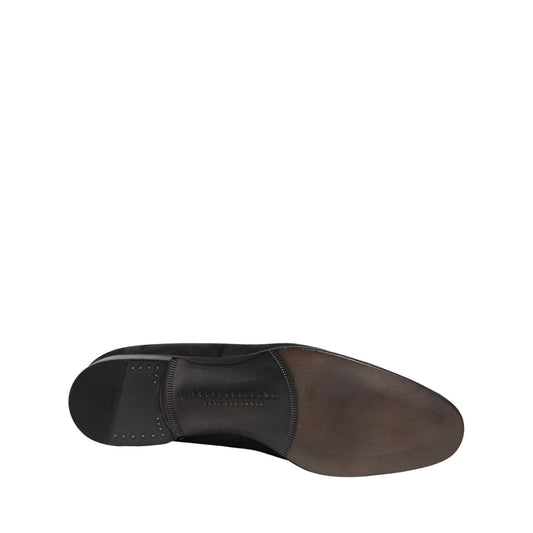 Dolce & Gabbana Black Brocade Men Slip On Dress Loafers Shoes