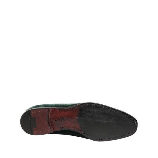 Dolce & Gabbana Green Suede Formal Slip On Men Loafers Shoes