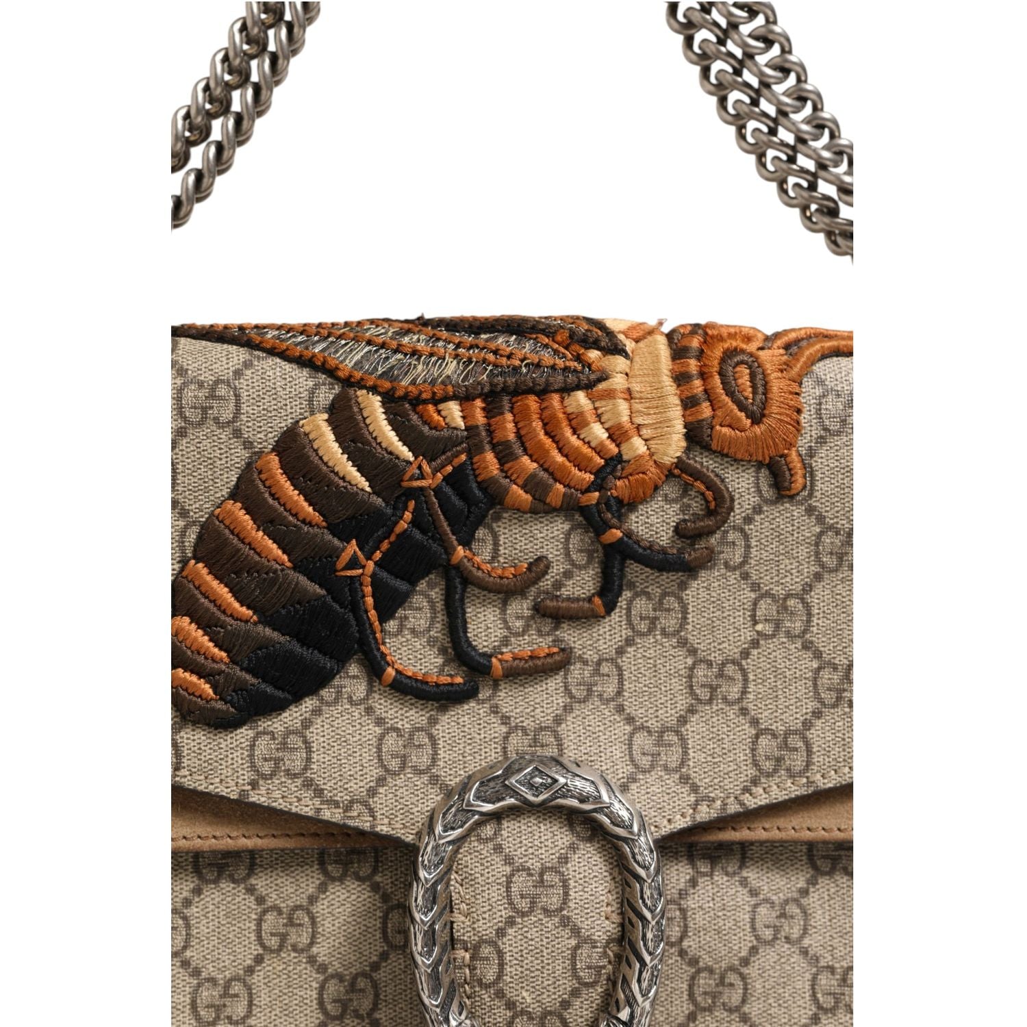 Gucci Supreme Monogram Bee Embroidered Shoulder Bag