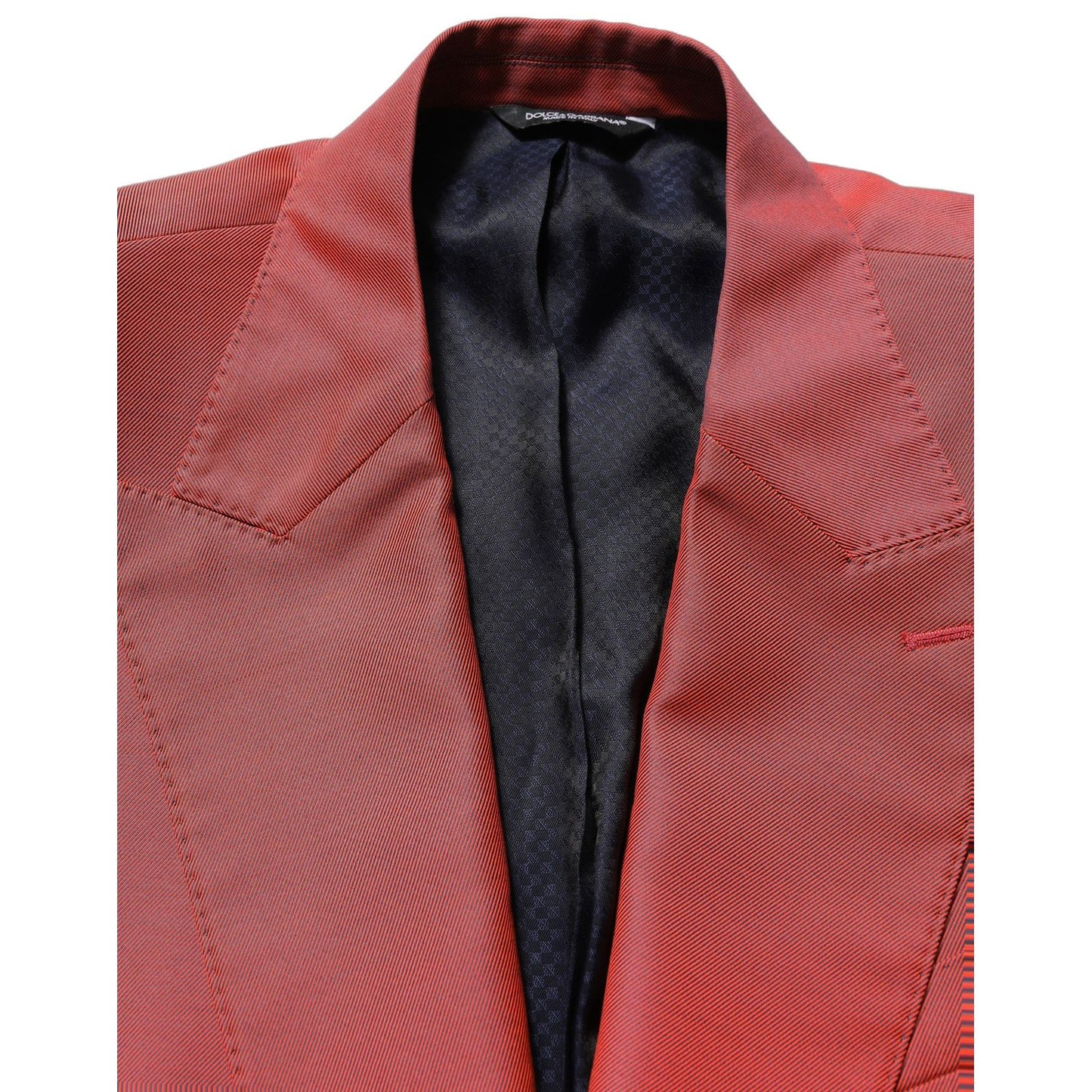 Dolce & Gabbana Red Wool Single Breasted Men Blazer Jacket