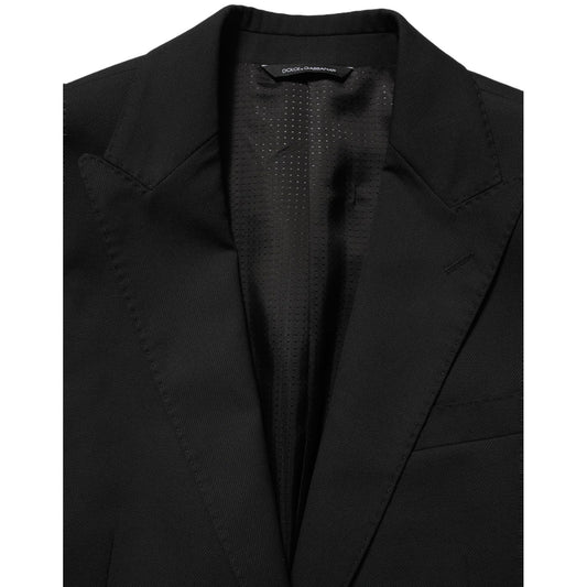 Dolce & Gabbana Black Polyester Single Breasted Blazer Jacket