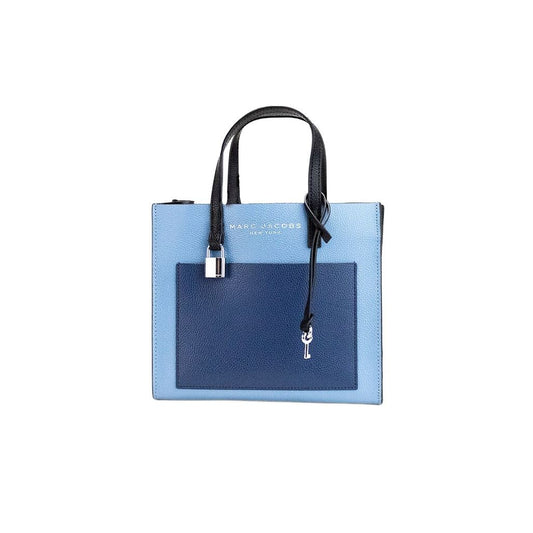 Marc Jacobs Grind Mini Blue Heaven Colorblock Leather Tote Crossbody Bag Purse