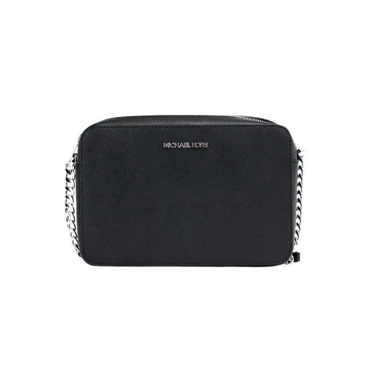 Michael Kors Jet Set Large East West Black Saffiano Leather Crossbody Handbag