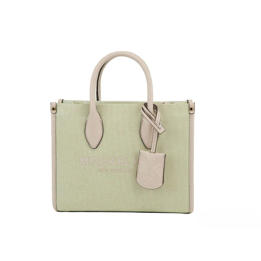 Michael Kors Mirella Small Powder Blush Canvas Shopper Crossbody Handbag Purse