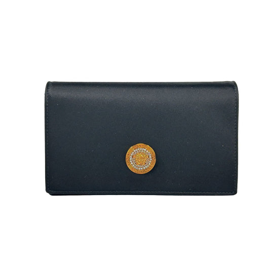 Versace Mini Chain Black Crossbody Wallet Bag