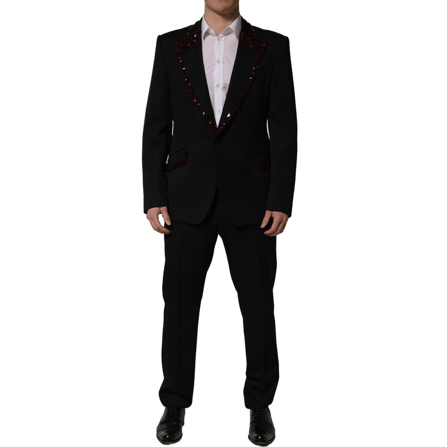 Dolce & Gabbana Black Crystal Embellished 2 Piece Suit