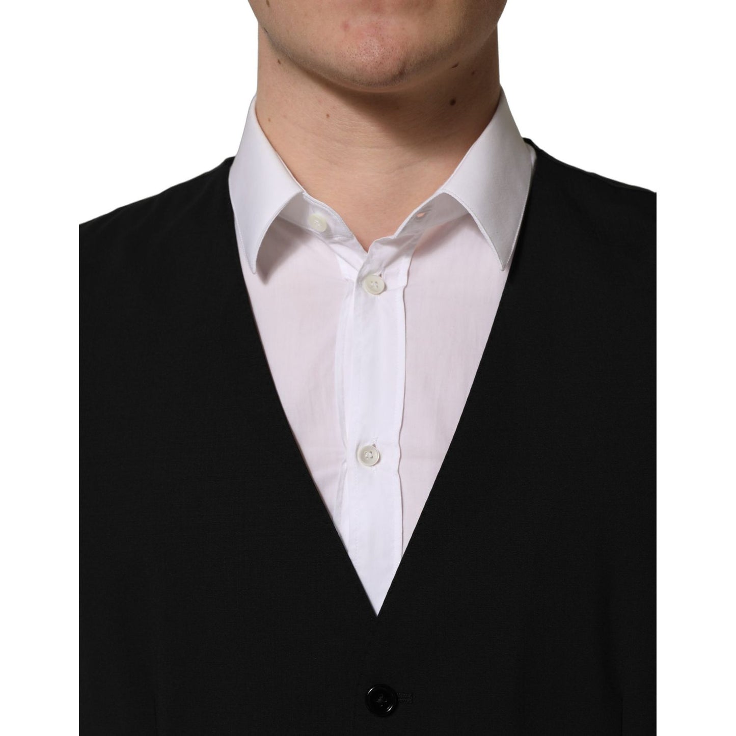 Dolce & Gabbana Black Wool Slim Fit Formal 3 Piece Men Suit