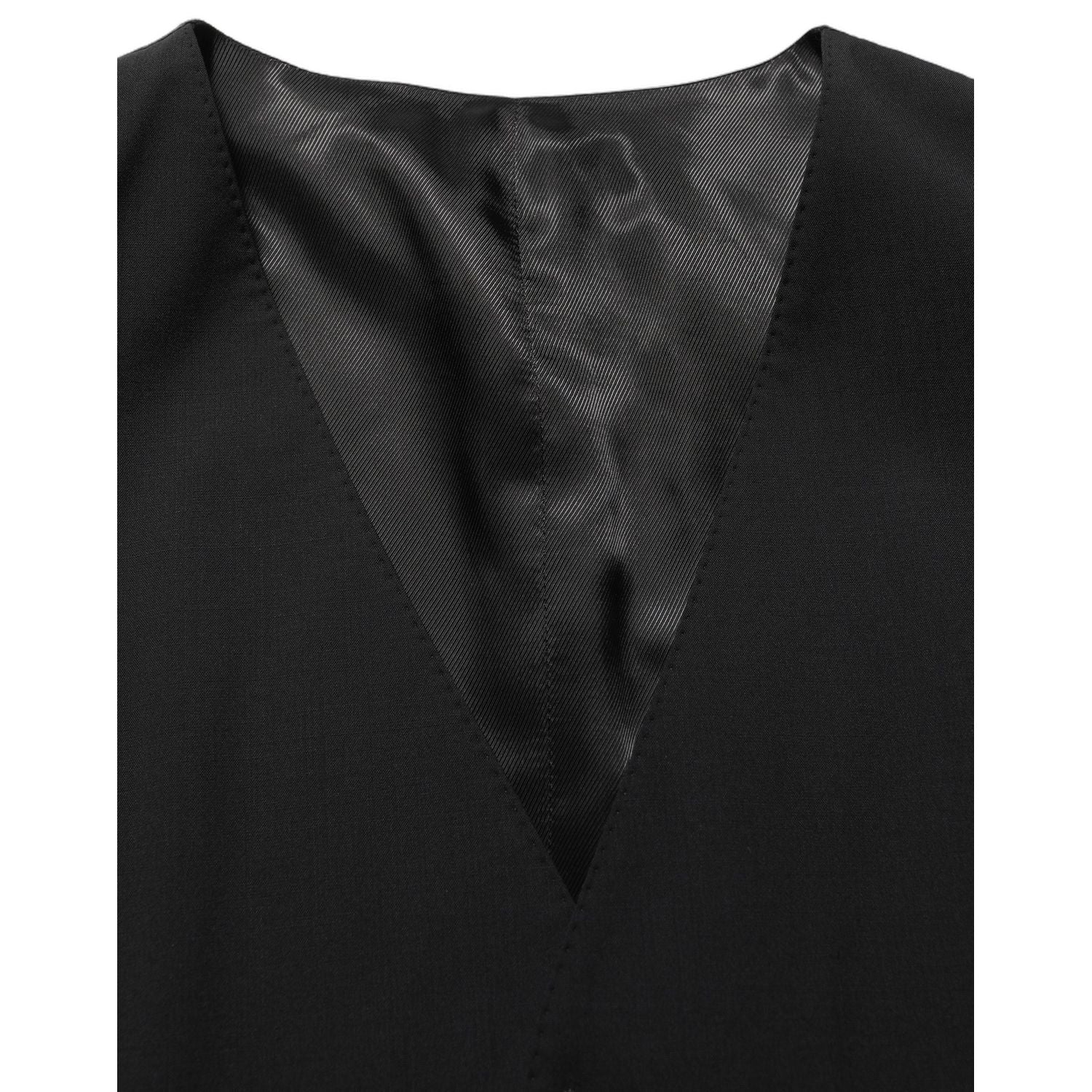 Dolce & Gabbana Black Wool Slim Fit Formal 3 Piece Men Suit