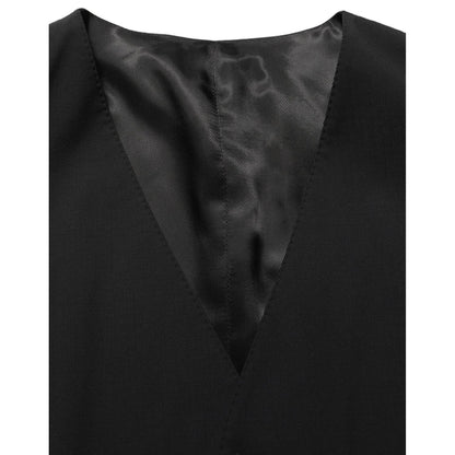 Dolce & Gabbana Black Wool Slim Fit Formal 3 Piece Men Suit