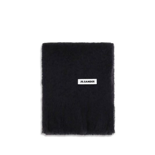Jil Sander Black Wool Oves Aries Scarf