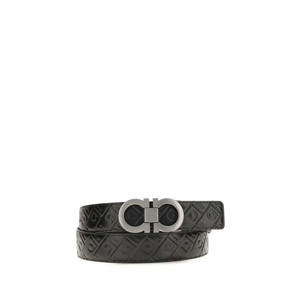 Ferragamo Black Calf Leather Bos Taurus Regular Belt
