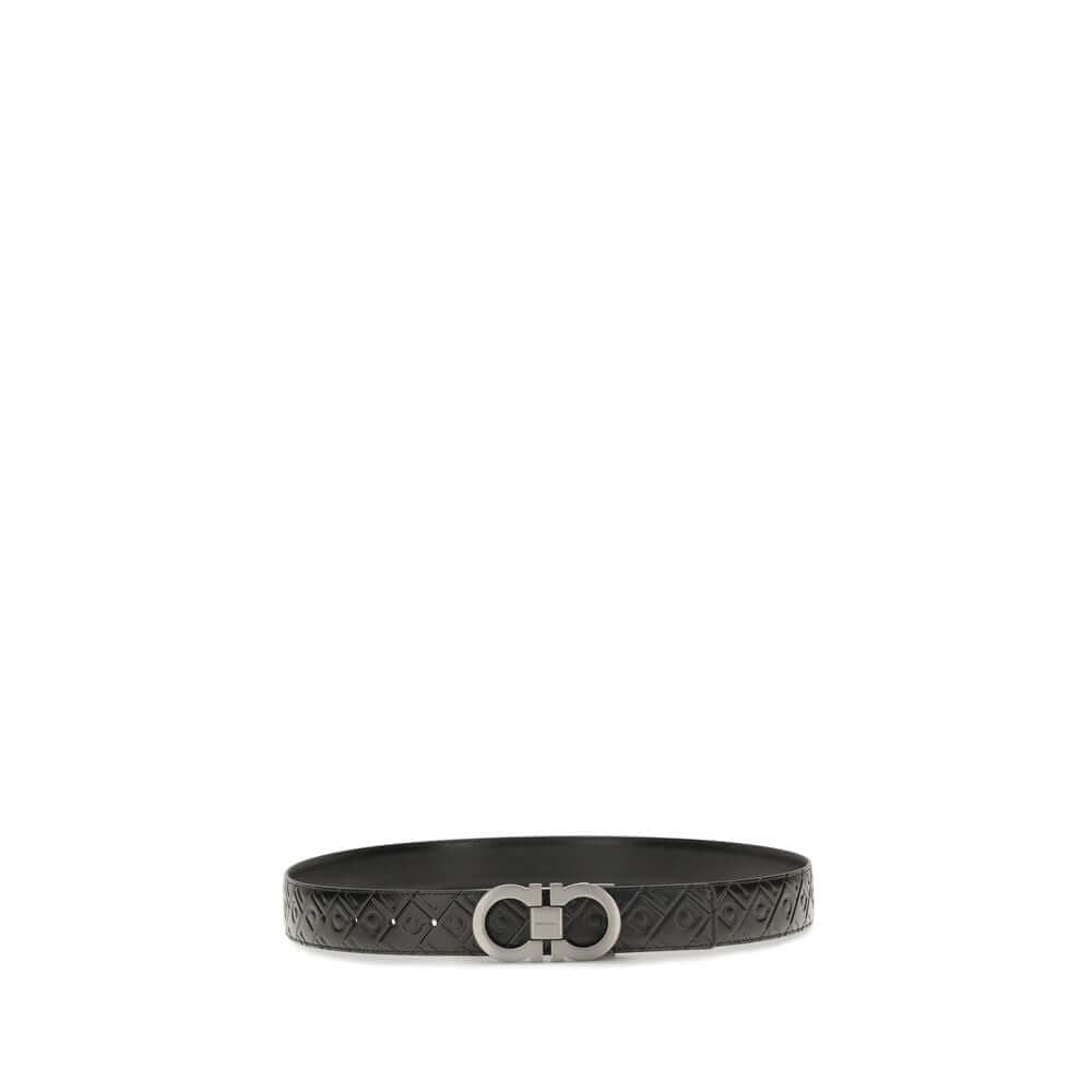 Ferragamo Black Calf Leather Bos Taurus Regular Belt