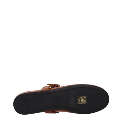 Miu Miu Brown Leather Ballet Flats
