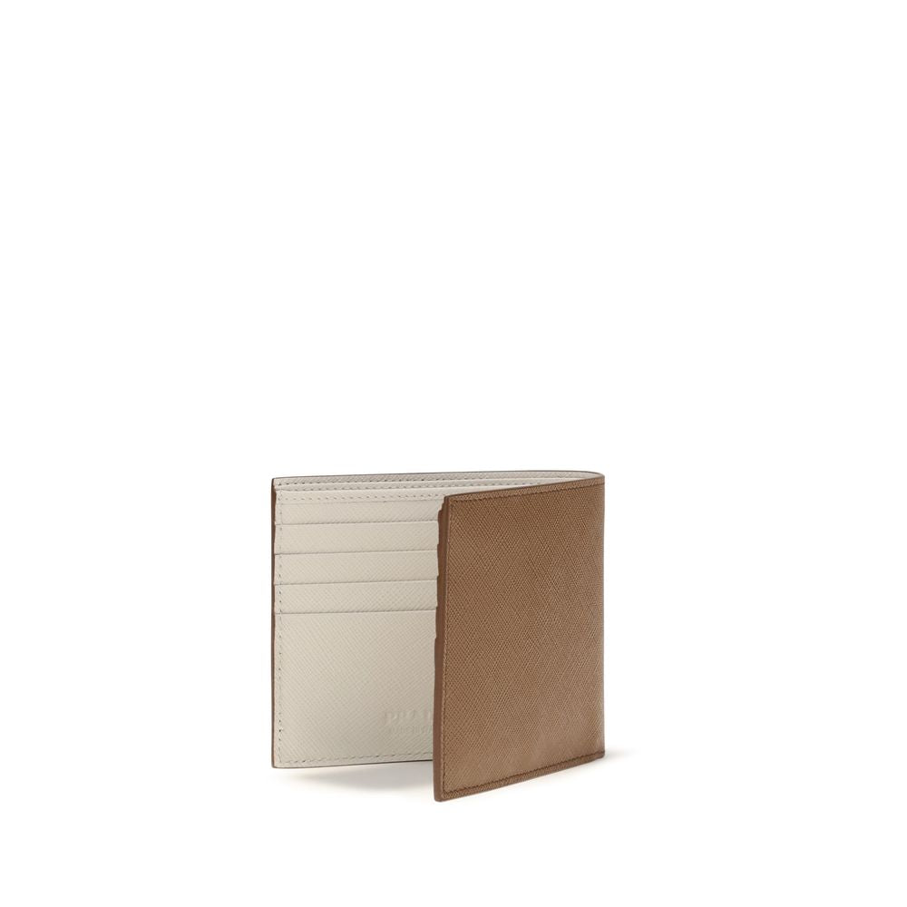 Prada Beige Calf Leather Bos Taurus Wallet
