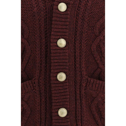 Brunello Cucinelli Bordeaux Cashmere Cardigan