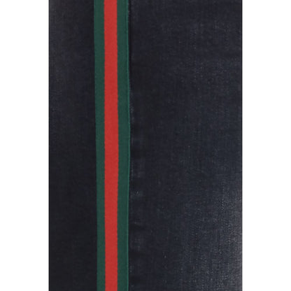 Gucci Black Cotton Straight-Leg Jeans