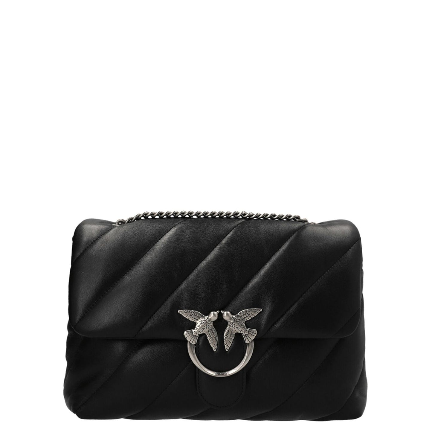PINKO Black Lamb Leather Crossbody Bag