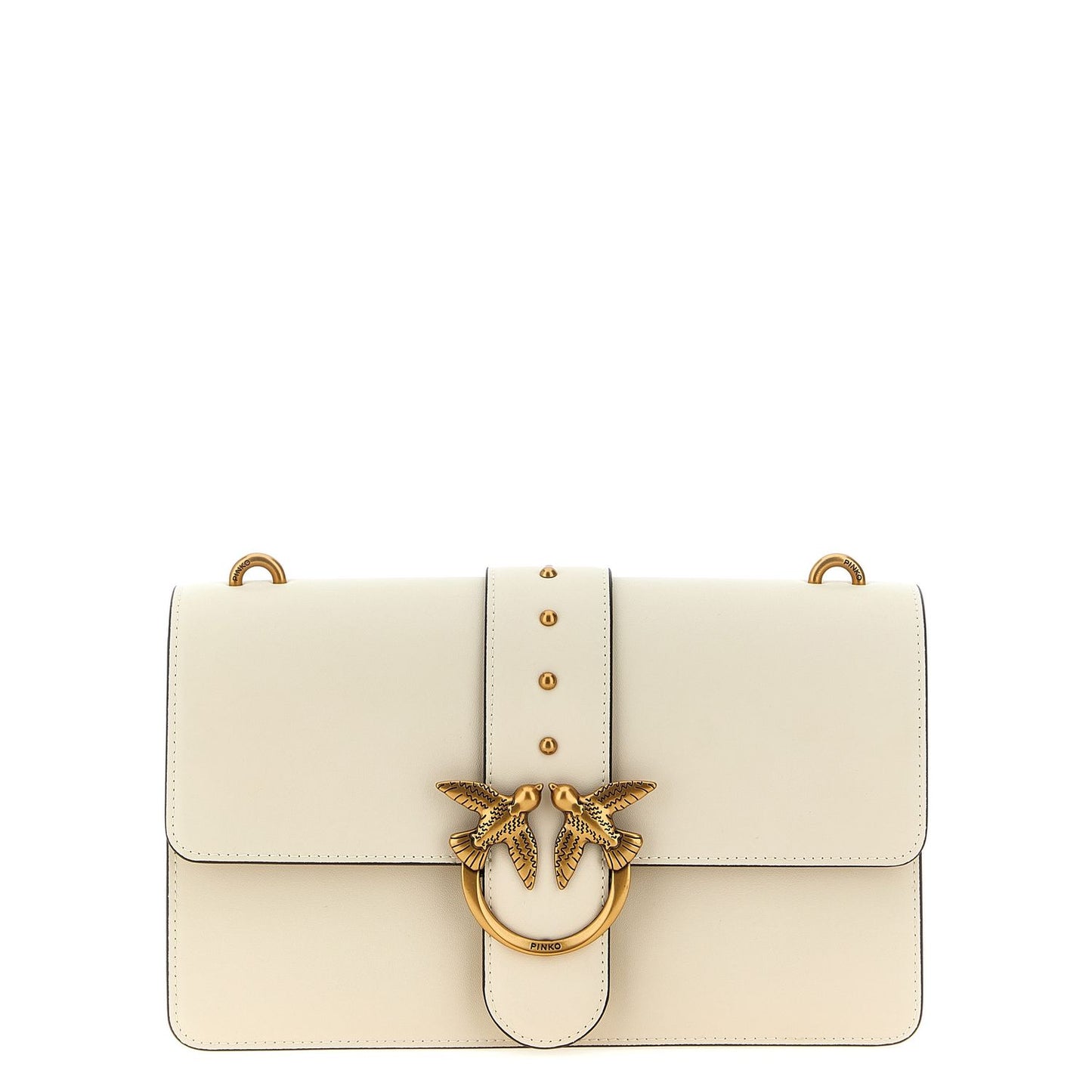 PINKO White Goatskin Crossbody Bag