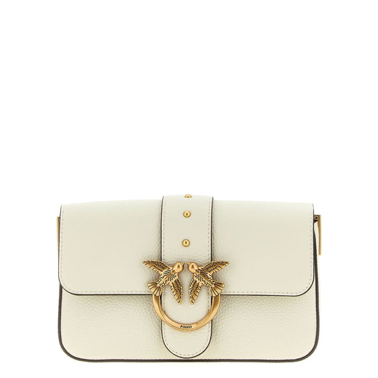 PINKO White Goatskin Crossbody Bag