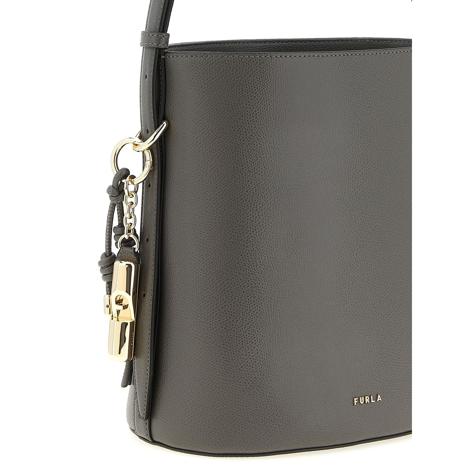 Furla Gray Calfskin Shoulder Bag
