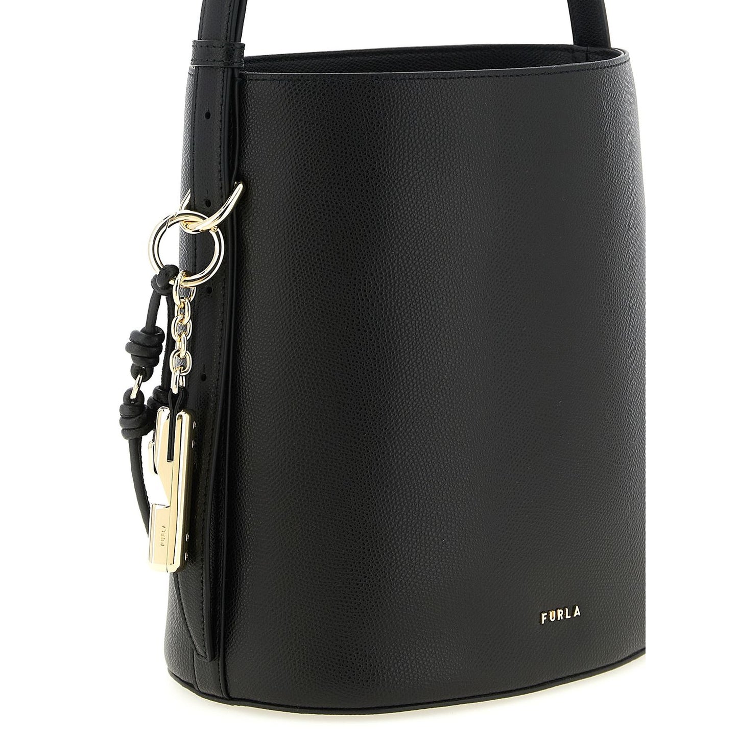 Furla Black Calfskin Shoulder Bag