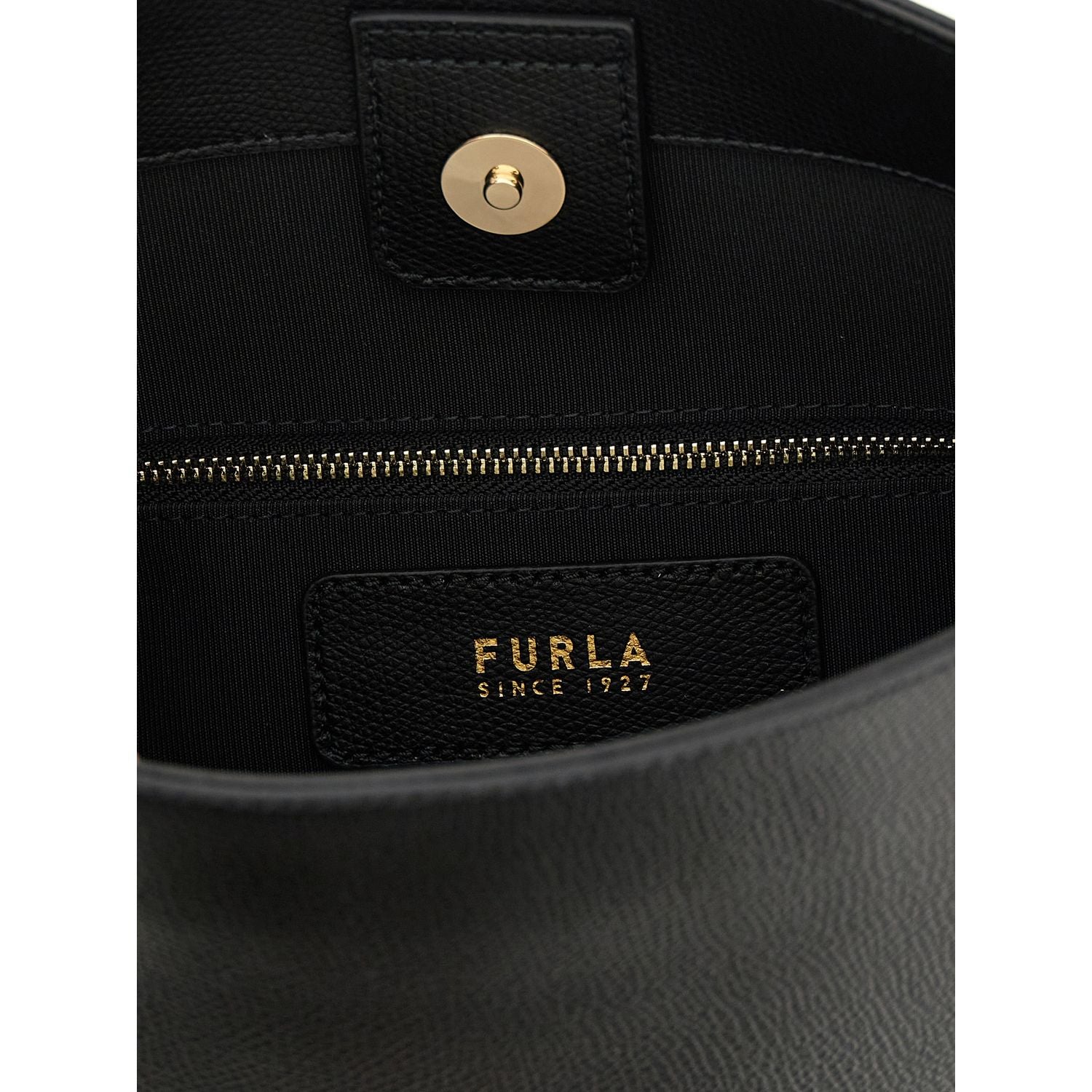 Furla Black Calfskin Shoulder Bag
